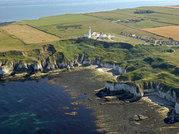 Flamborough Head lighthouse near North Yorkshire glamping site