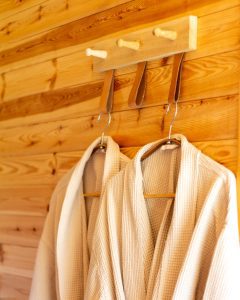 Robes hanging in Truce Pod